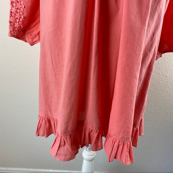 Sundance Pink Crochet Back Tunic Top Cotton Small - Picture 4 of 12